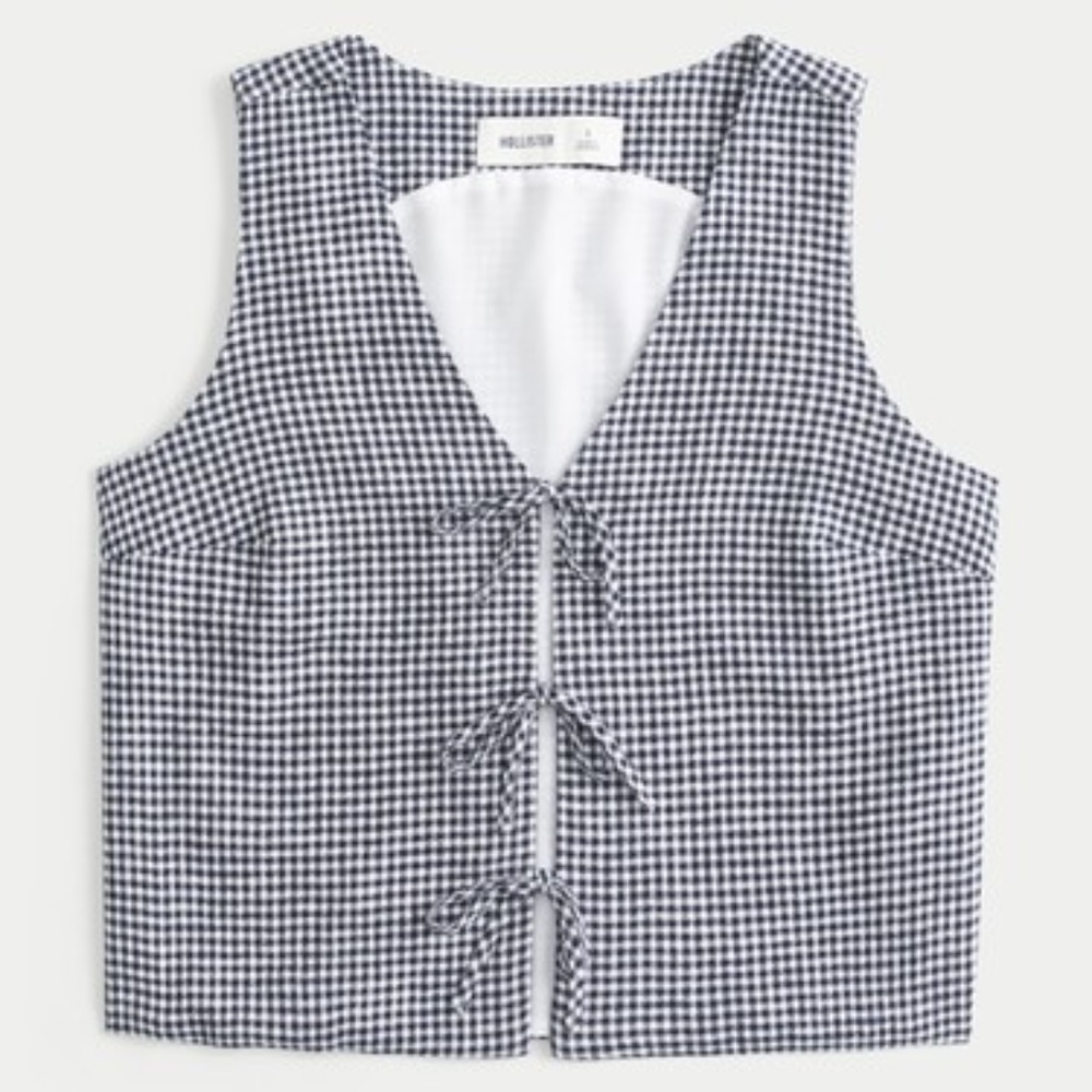 Easy Linen-Blend Tie-Front Vest